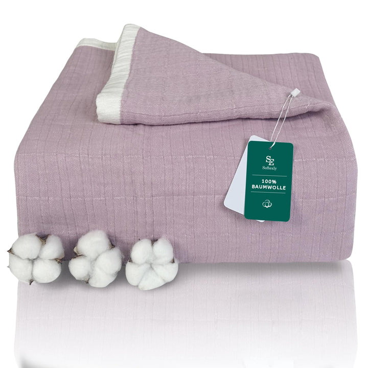 SE SOFTEXLY Premium Kuscheldecke 130x150 cm - Bettüberwurf Wohndecke Wendedecke Kuscheldecke Sofadec