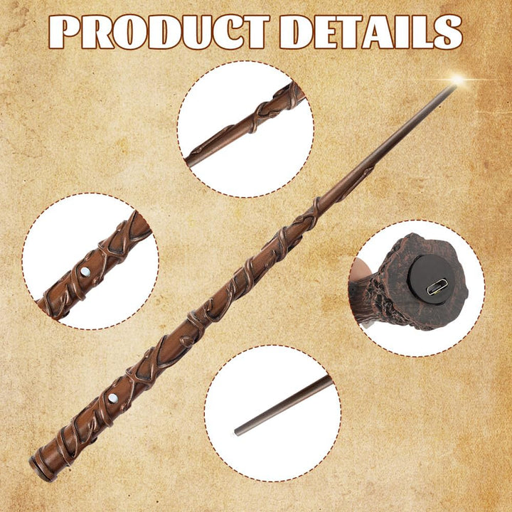 Hermine Zauberstab mit Licht, 39CM Zauberstab Glühend, USB Aufladung Wand, Hermine Granger Zaubersta