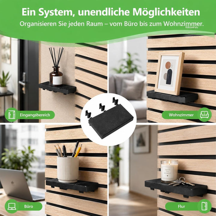 Cosiesnest 3 Stück Regal für Akustikpaneele-9 Stück Zubehör Ohne Bohren Wandorganizer Schweberegal W