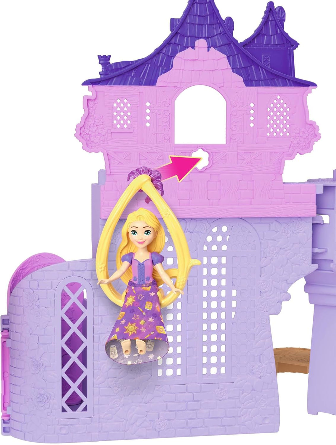 Mattel Disney Princess Spielzeug, Rapunzel Storytime Stackers Puppenhaus-Turm mit Kleiner Rapunzel-P