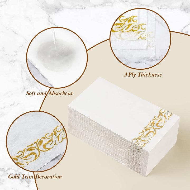 MORGIANA Linen Feel Servietten Einweghandtücher, Badezimmer Airlaid Eco Servietten Gästehandtücher f