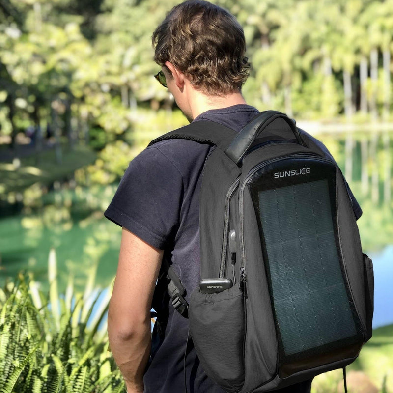 Sunslice Rucksack mit Solarpanel für Computer, Reisetasche mit Solarzellen, flexibel und leistungsst