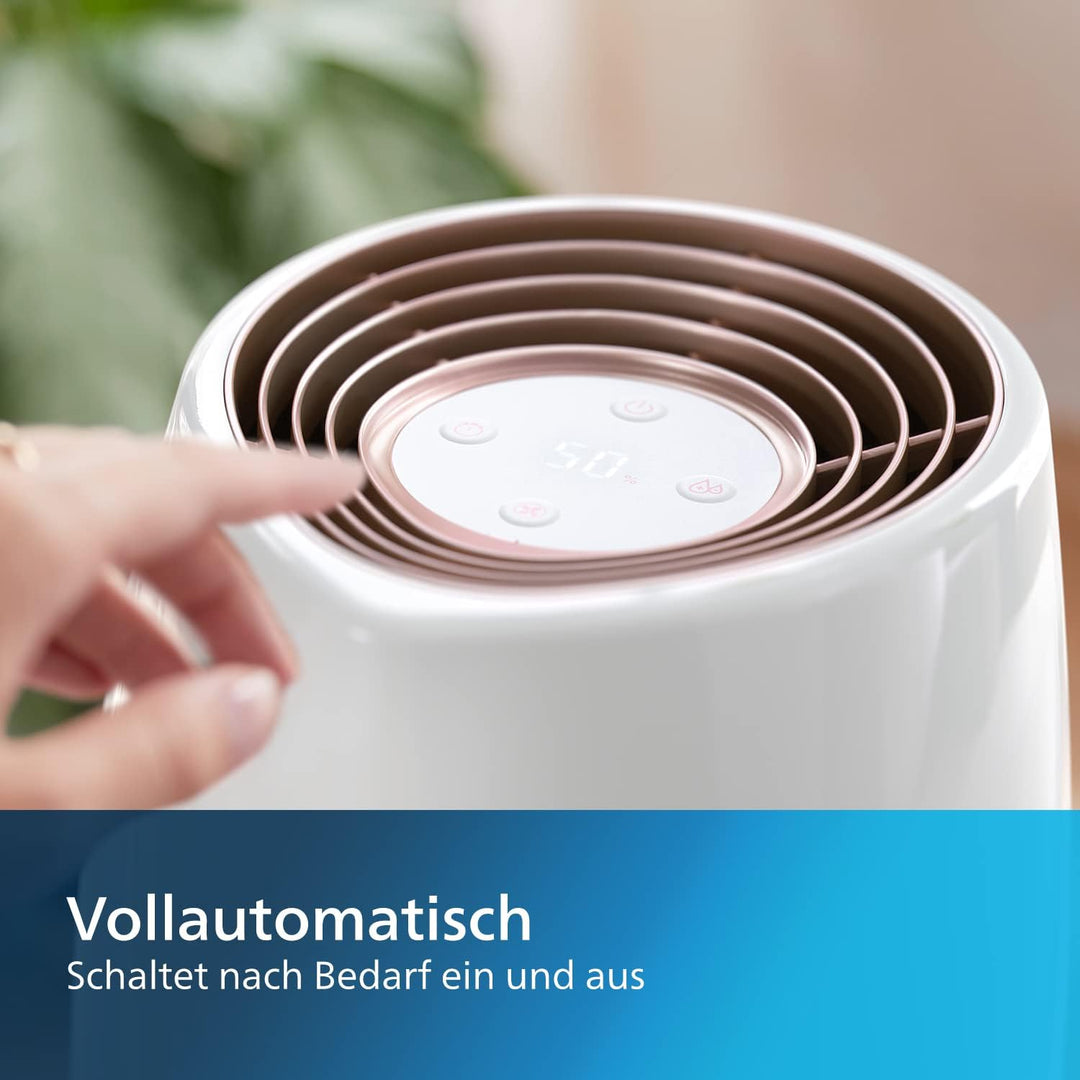 Philips Series 2000 Luftbefeuchter – für Räume bis 32 m², NanoCloud-Technologie, 3 Geschwindigkeitss