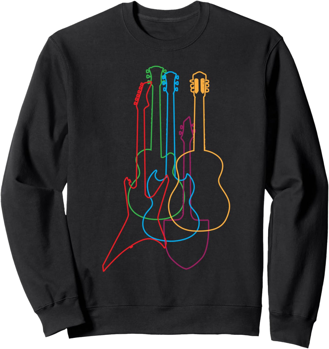 Farbige Gitarren Cooles Musiker Geschenk Fun T Shirt Sweatshirt