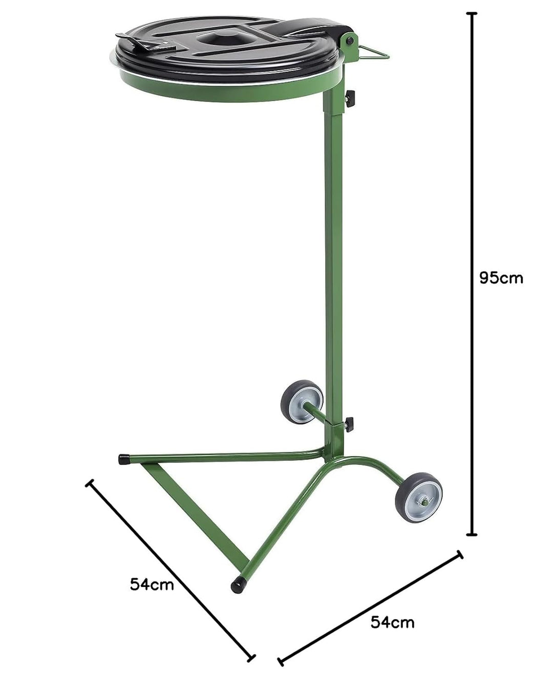 kaiserkraft | Müllsackständer | für Volumen 120 l | 2-Rad-Fahrgestell | grün | Kunststoffdeckel