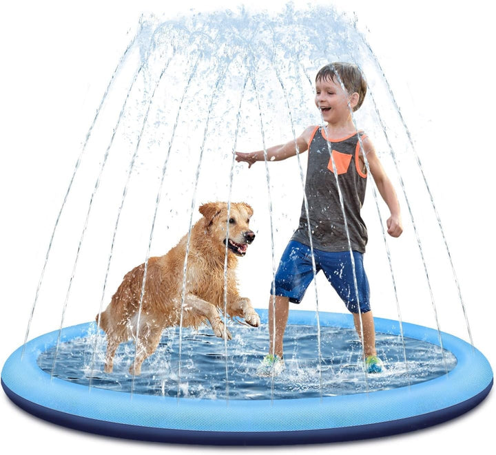LATERN Spritzpad für Kinder und Hund, 170CM Verdickte Splash Spielmatte Rutschfestes Wassersprinkler