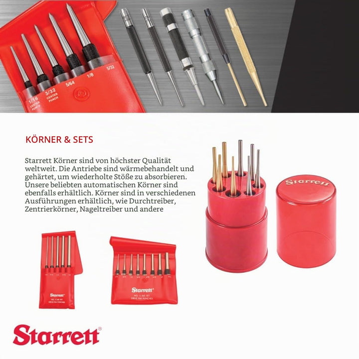 Starrett Automatikkörner mit justierbarer Schlagkraft, Länge 130 mm, Durchmesser 17 mm, Heavy Duty