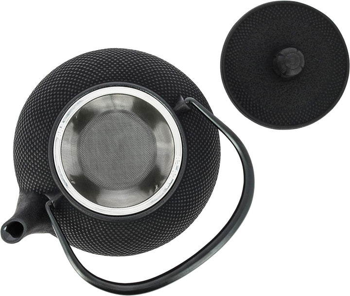 Iwachu Japanische Gusseisen Teekanne mit Filter und Traditionelles Design 900 ml schwarz