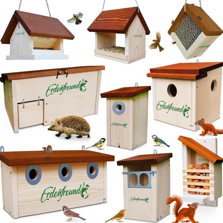 ERDENFREUND® Marienkäferhaus Marienkäfer Hotel für den Winterschlaf artgerecht schräg verlaufende Sp