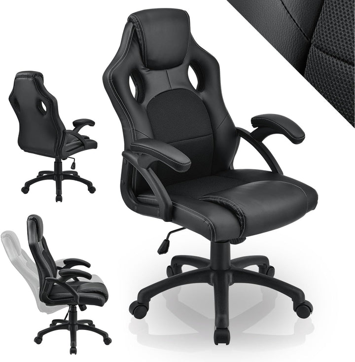 Juskys Racing Schreibtischstuhl Montreal ergonomisch höhenverstellbar & gepolstert 120 kg belastbar