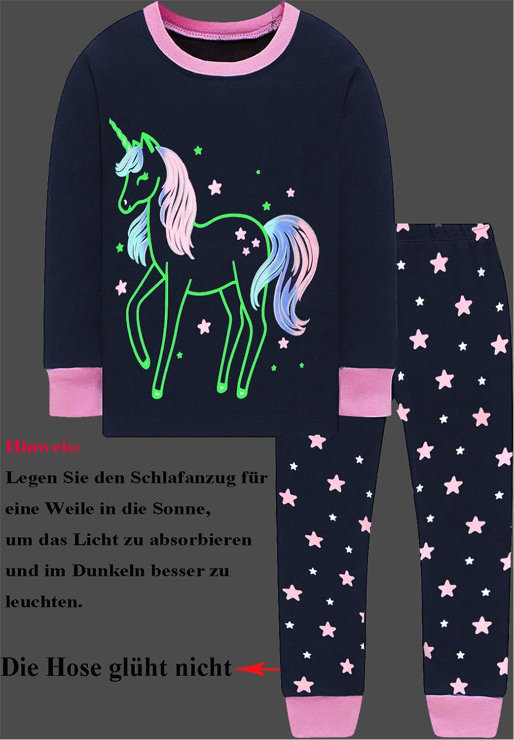 EULLA Kinder Mädchen Schlafanzüge Langarm Baumwolle Winter Pyjama Set Einhorn Prinzessin Dino Hase E