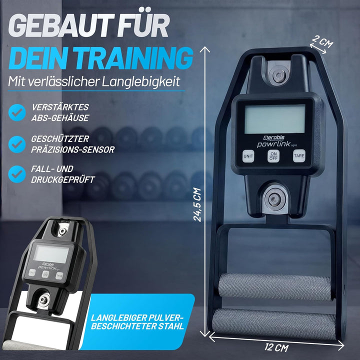 aerobis® Powrlink Griffkraftmesser - inkl. Live-Tracking App - hochpräziser Handdynamometer & Griffk