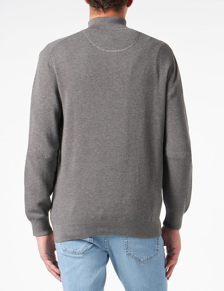 GANT Herren Cotton Pique Halfzip Pullover 3XL Dark Grey Melange, 3XL Dark Grey Melange