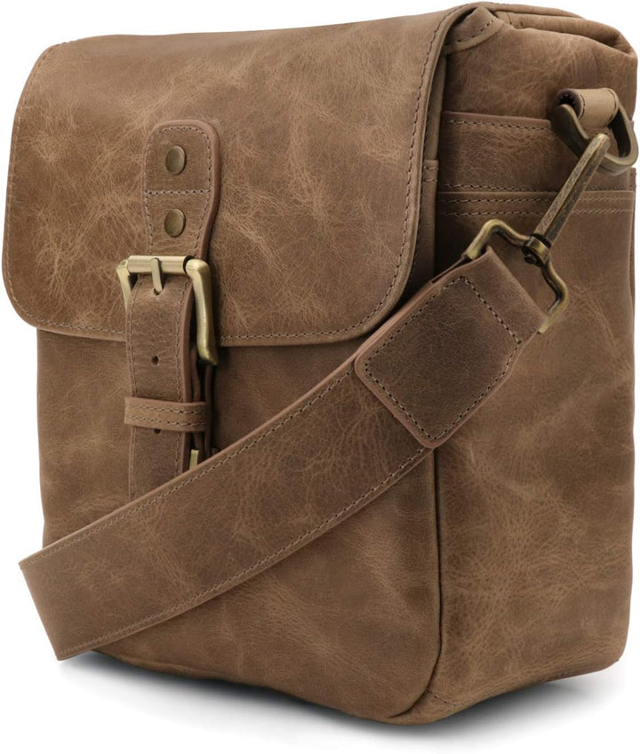 MegaGear MG1702 Torres Mini Kameratasche - Kuriertasche aus echtem Leder für Spiegellose, Sofortbild