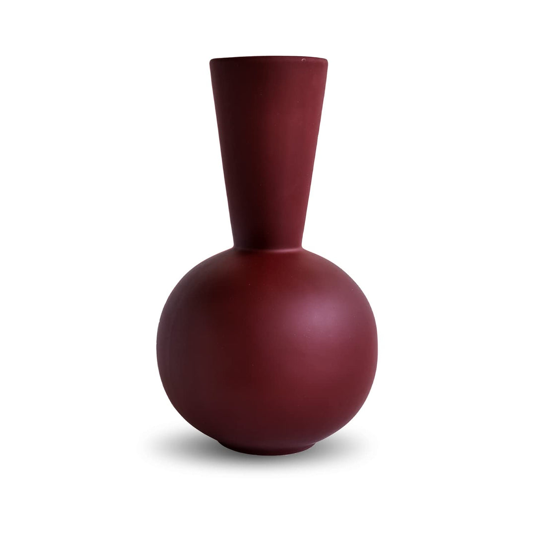 Cooee Design Trumpet-Vase aus Keramik in der Farbe Berry Handgefertigt, Masse: 17cm x 17cm x 30cm, H