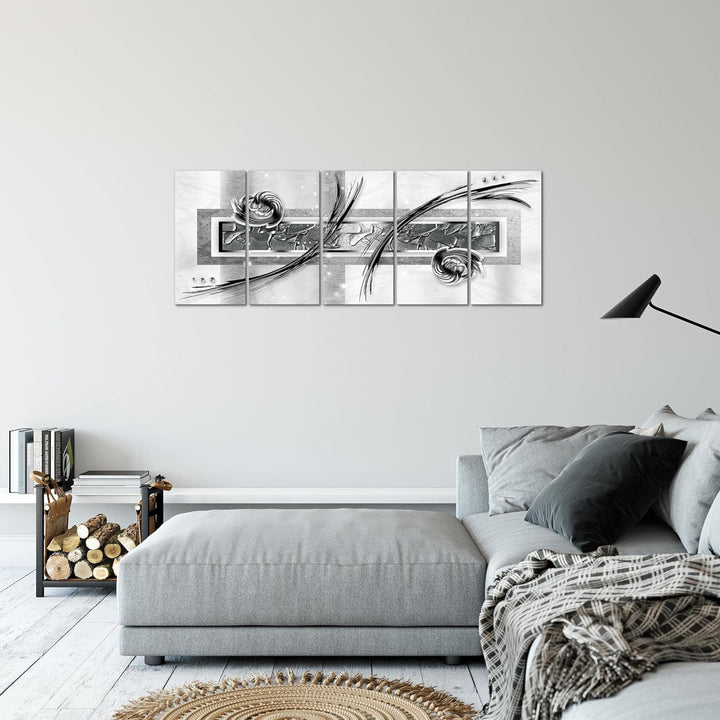 Runa Art Bild Abstrakt Wandbilder auf Vlies Leinwand 5 Teilig Wanddekoration Wohnzimmer Schlafzimmer