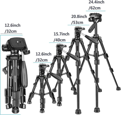 Neewer Mini-Dreibeinstativ aus Aluminium, tragbar und leicht, mit Panorama-Kugelkopf für DSLR, Smart