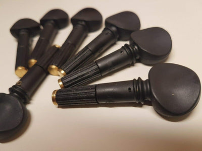 7 Stück - Saz Burgu Wirbel Schraube - schwarz matt - mit Feststellschraube - NEU