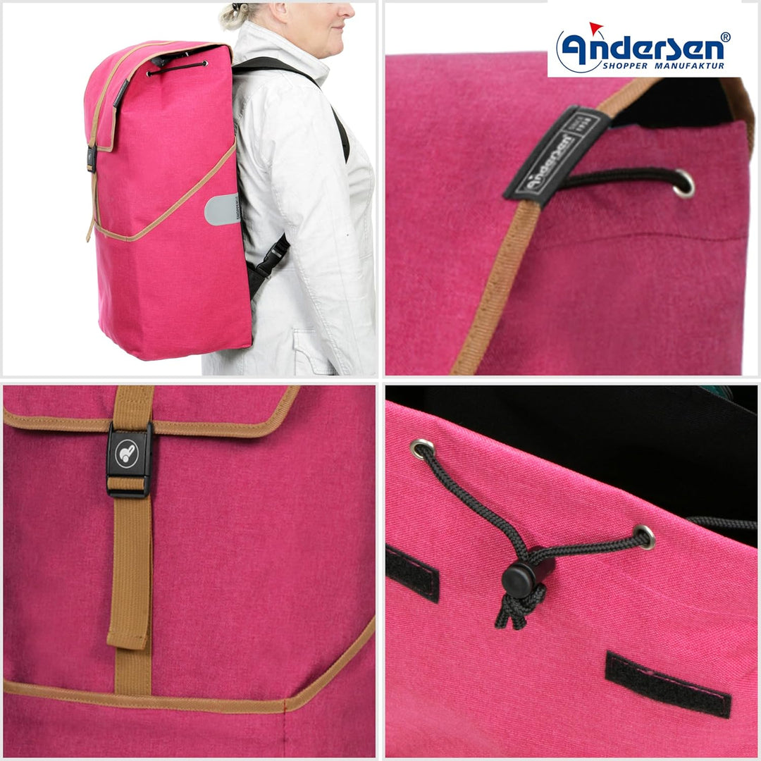 ANDERSEN Einkaufstrolley - Shopper Auke Rubin 46 L einkaufen, Einkaufsroller, Rucksack, Tasche abneh