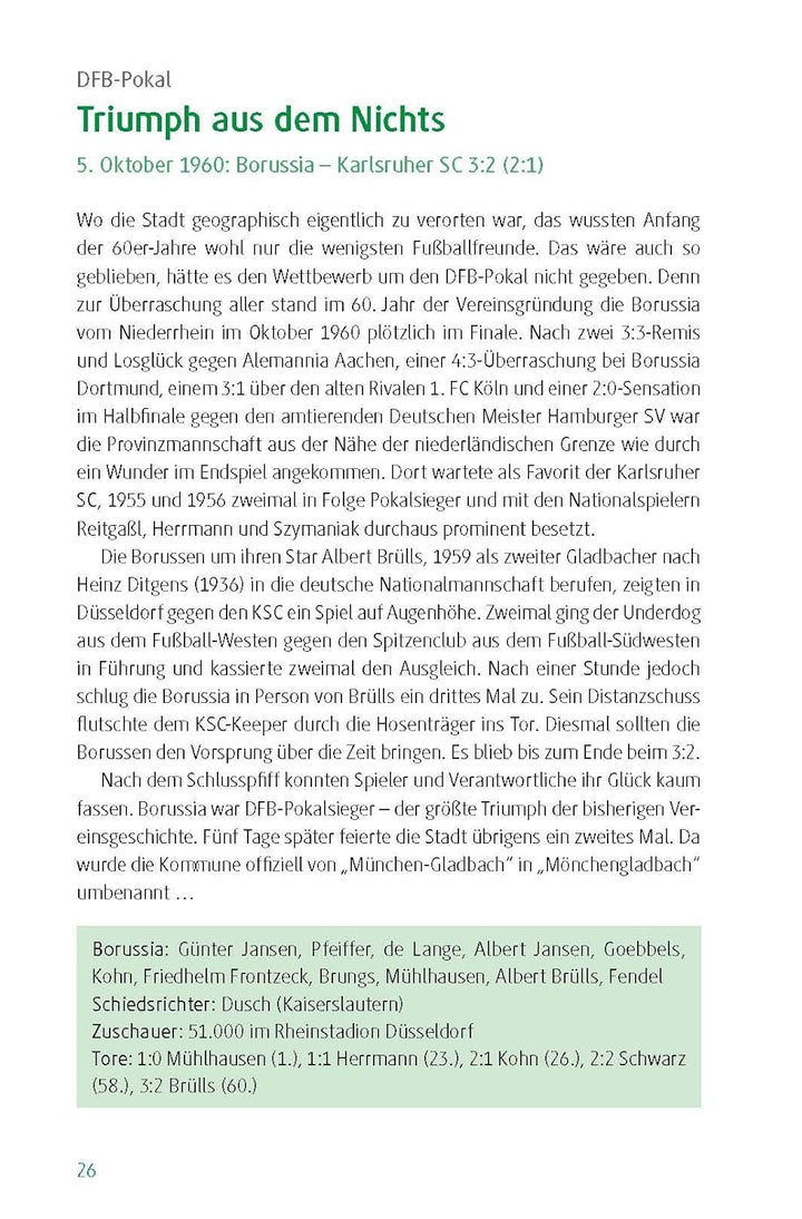 Borussia Mönchengladbach - die 100 wichtigsten Spiele: Geschichten, Berichte und Statistiken, Tasche