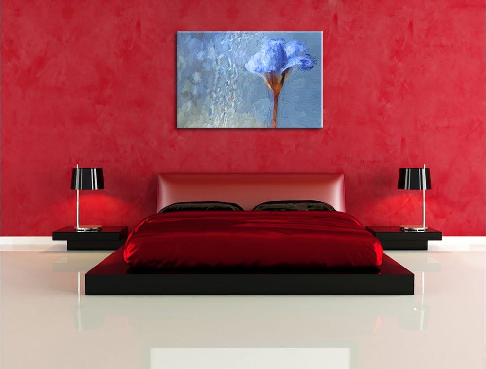 Pixxprint Frühlingsblume Tautropfen als Leinwandbild/Grösse: 100x70 / Wandbild/Kunstdruck/fertig bes