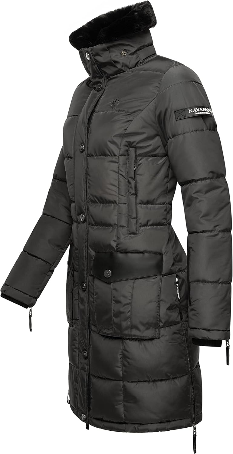 Navahoo Damen Warmer Winter Steppmantel Sinja S-XXL S Anthracite, S Anthracite