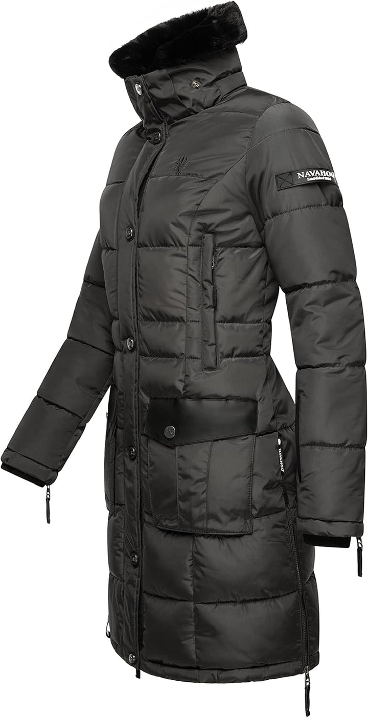Navahoo Damen Warmer Winter Steppmantel Sinja S-XXL S Anthracite, S Anthracite