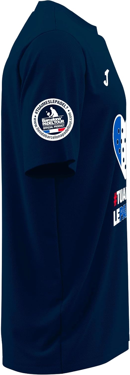 Barcelona Padel Tour - Joma Men's Short Sleeve Crew - Atmungsaktives Micro Mesh Gewebe mit Love Pade