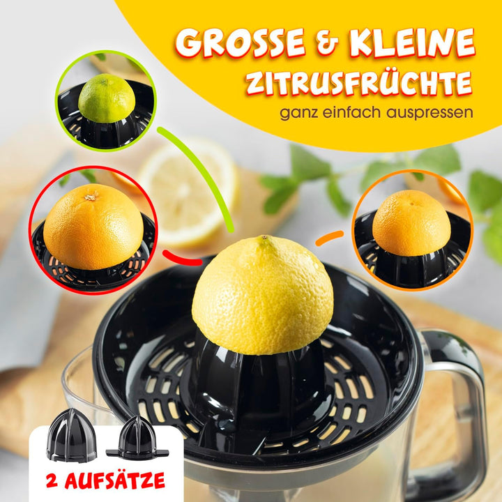 GOURMETmaxx elektrischer Entsafter für Zitrusfrüchte & Orangensaft | Saftpresse bis 700 ml Füllvolum