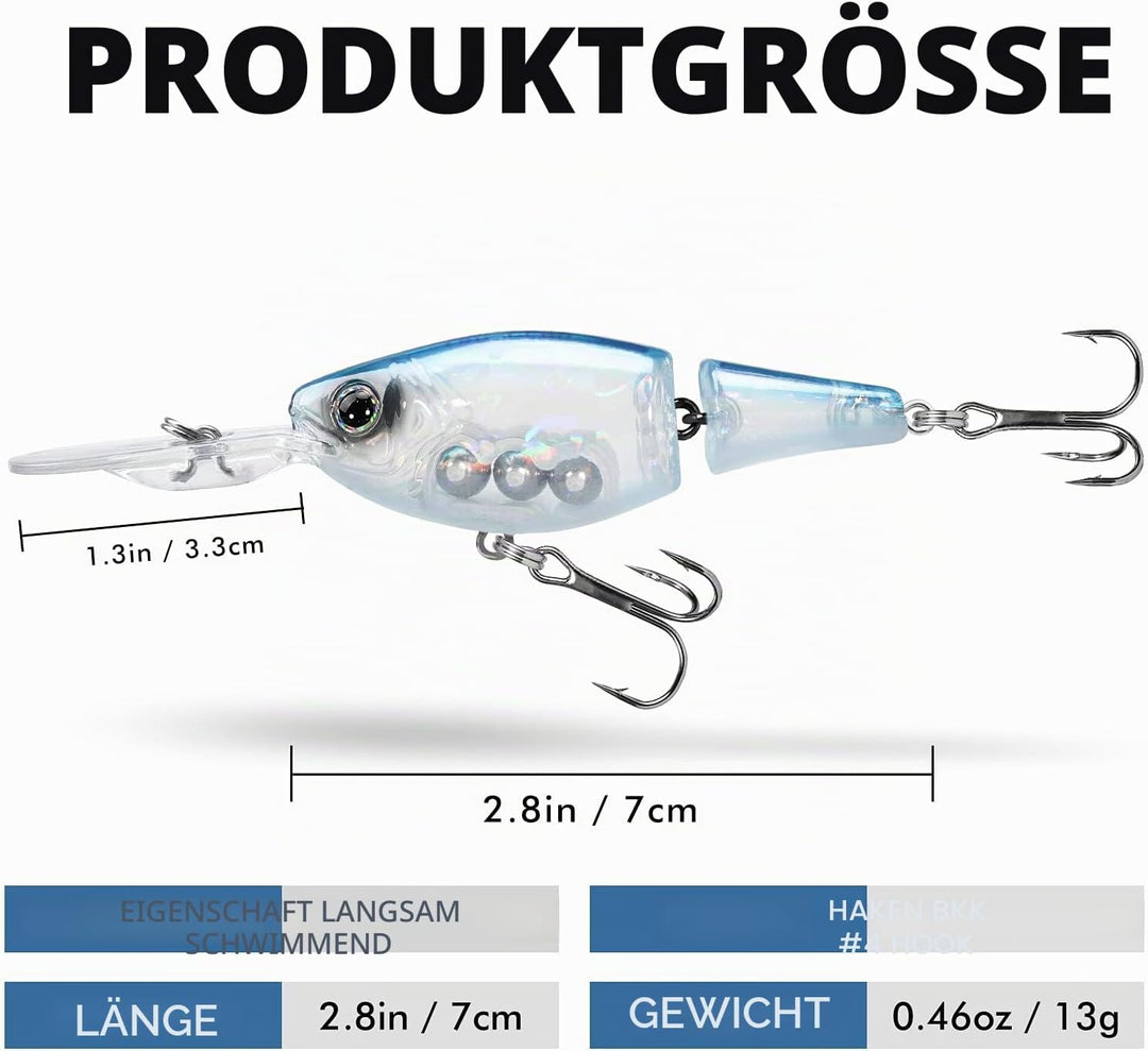 TRUSCEND Kunstköder Hecht, Fisch Köder für Zander Barsch Forellen Wobbler Swimbait, Angelköder Fisch