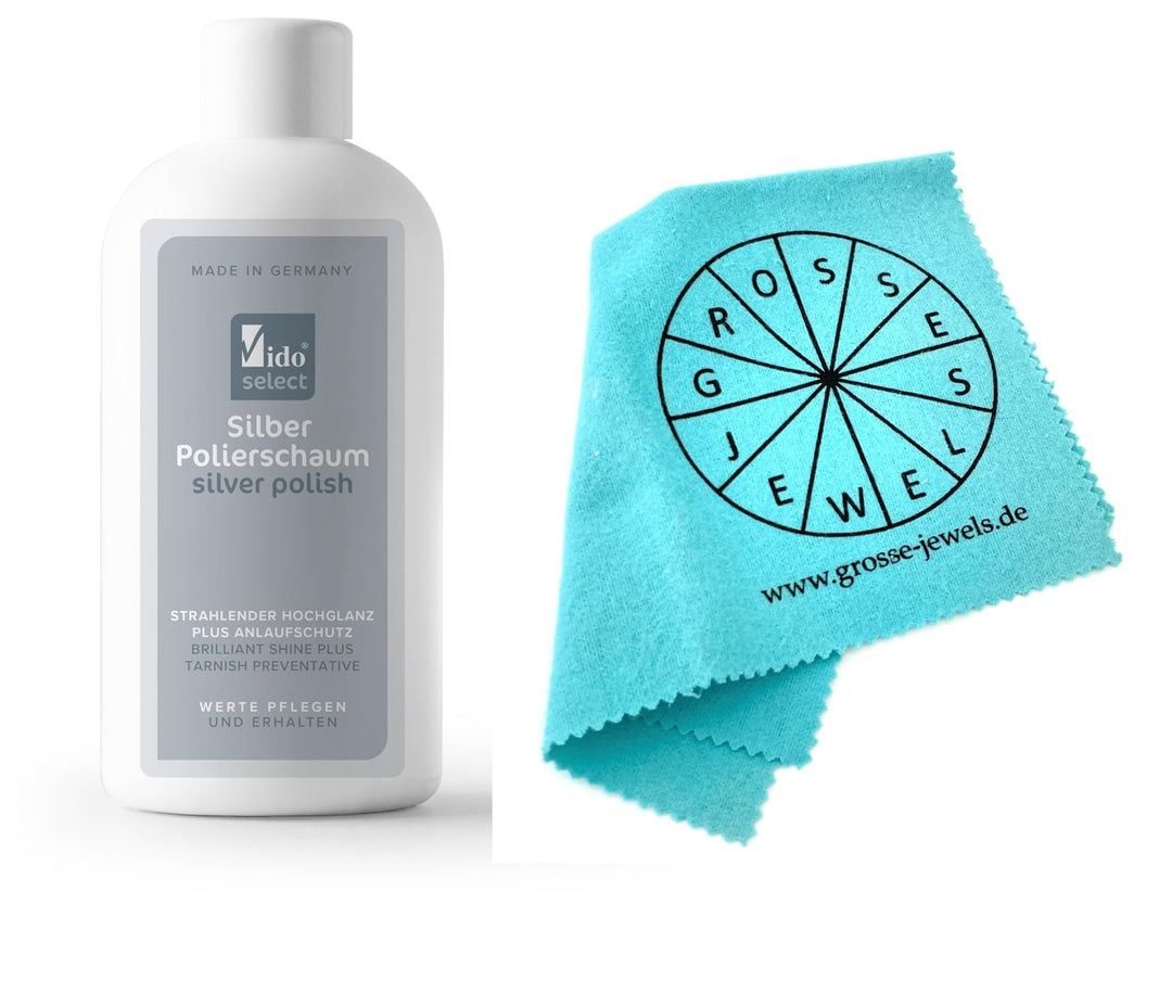 SILBO Silber Polierschaum - Strahlender Hochglanz plus Anlaufschutz (1x Schaum & 1x Tuch), 1x Schaum