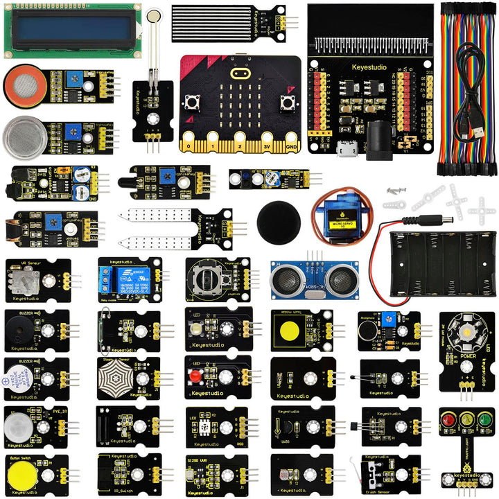 KEYESTUDIO BBC Micro:bit V2 37 In 1 Sensor Starto Kit | Microcontroller Starter Kit mit Microbit V2.