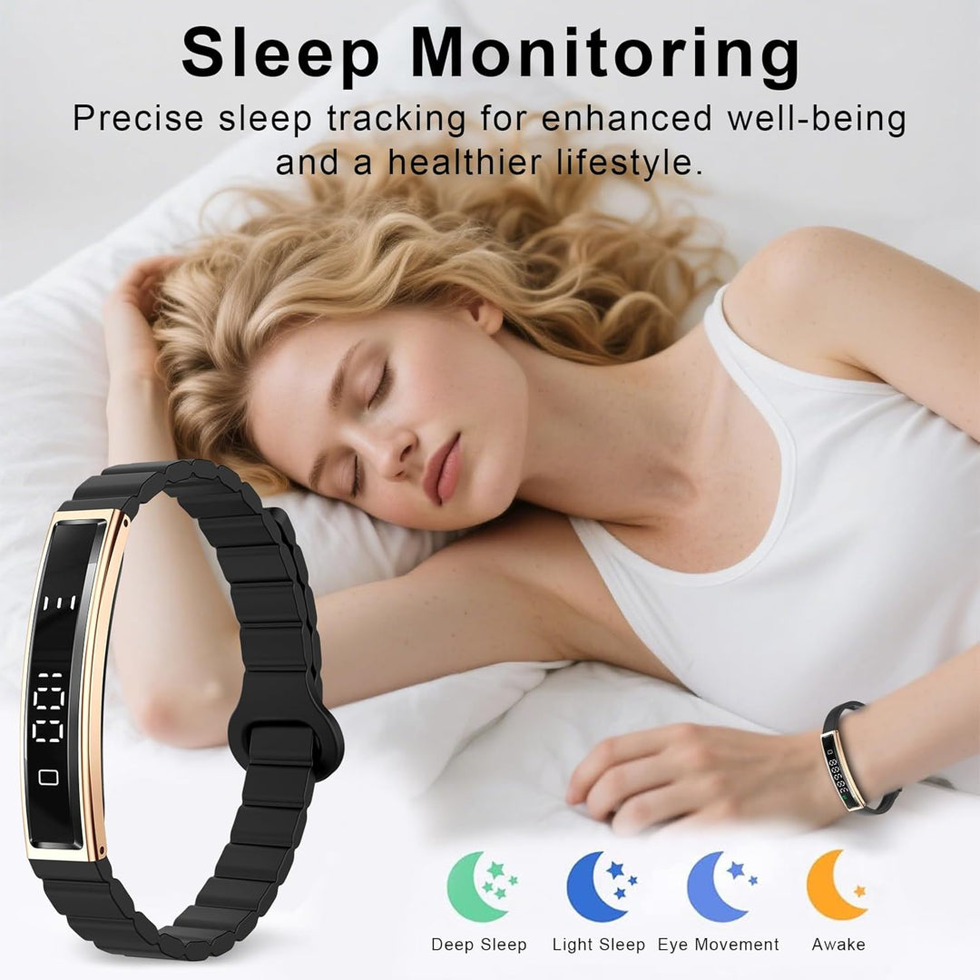 Efolen Smartwatch Damen Herren Schmal,16.5g Smart Band Fitness-Tracker mit 12 Sportmodi,Pulsuhr SpO2