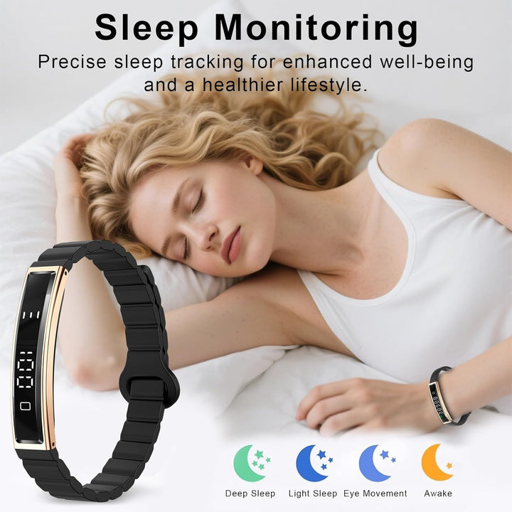 Efolen Smartwatch Damen Herren Schmal,16.5g Smart Band Fitness-Tracker mit 12 Sportmodi,Pulsuhr SpO2