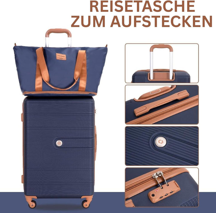 Travelhouse Kofferset Bari 6-teilig – ABS Hartschale Trolley Koffer Set mit Rollen, TSA-Schloss, Rei