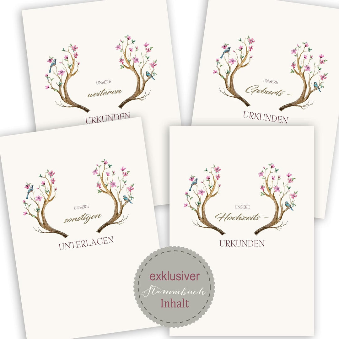 Stammbuch der Familie personalisiert Chifre beige A4 ca. 24 x 31 cm Familienstammbuch Stammbücher Hi