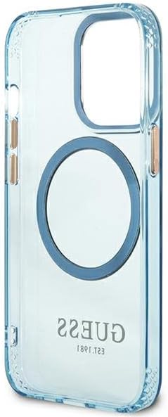 Guess GUHMP13LHTCMB Hülle für iPhone 13 Pro / 13 6,1" blau/Blue Hard case Gold Outline Translucent