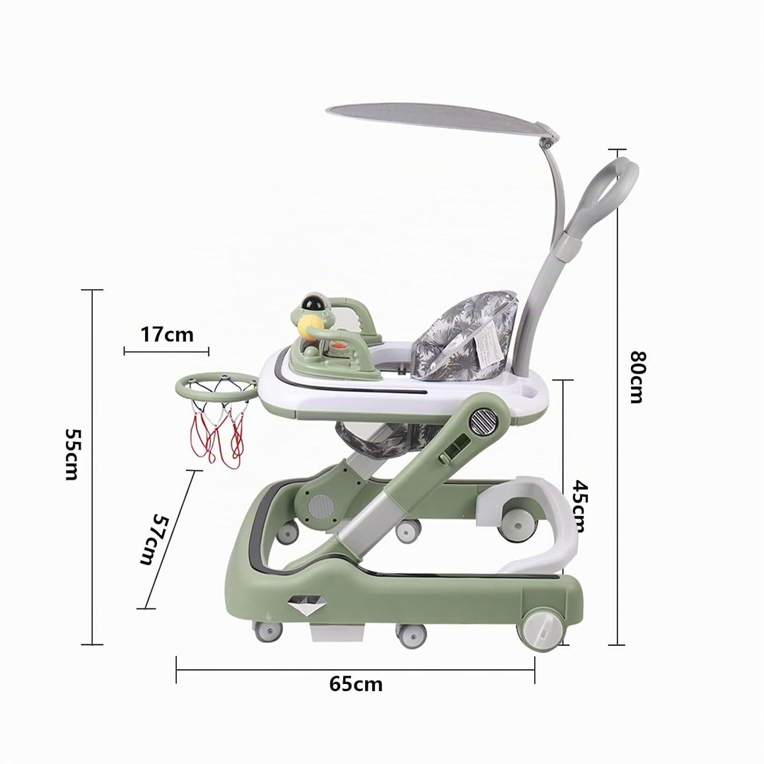 5-in-1 Lauflernhilfe für Babys, mit verstellbaren Höhen, Gehfrei Babywalker ab 6 Monate, bis zu 25 k