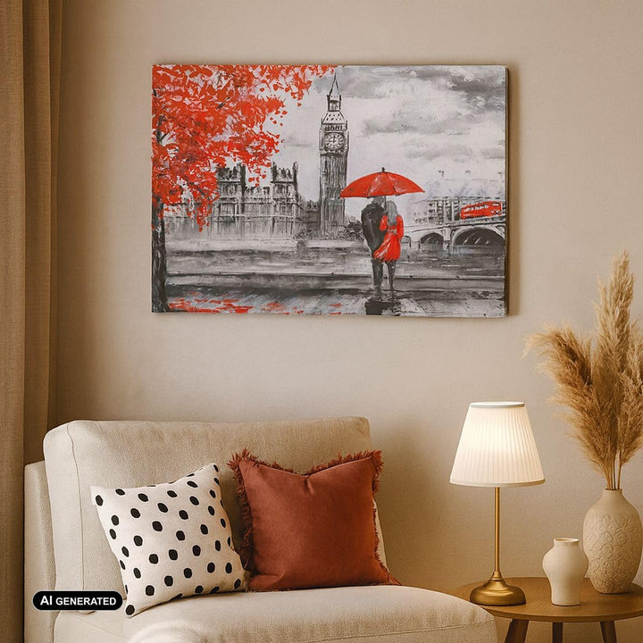 Bilder auf Leinwand 100x70cm Leinwandbild London Architektur big ben Gross Wanddeko Bild Schlafzimme