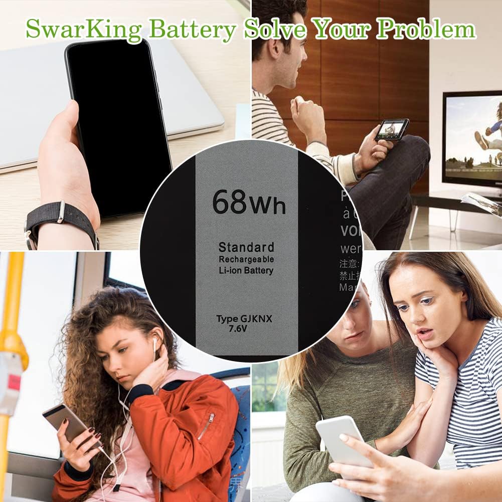 SwarKing Ersatz Akku Kompatibel mit Laptop GJKNX Latitude 5480 5580 5490 5590 Series