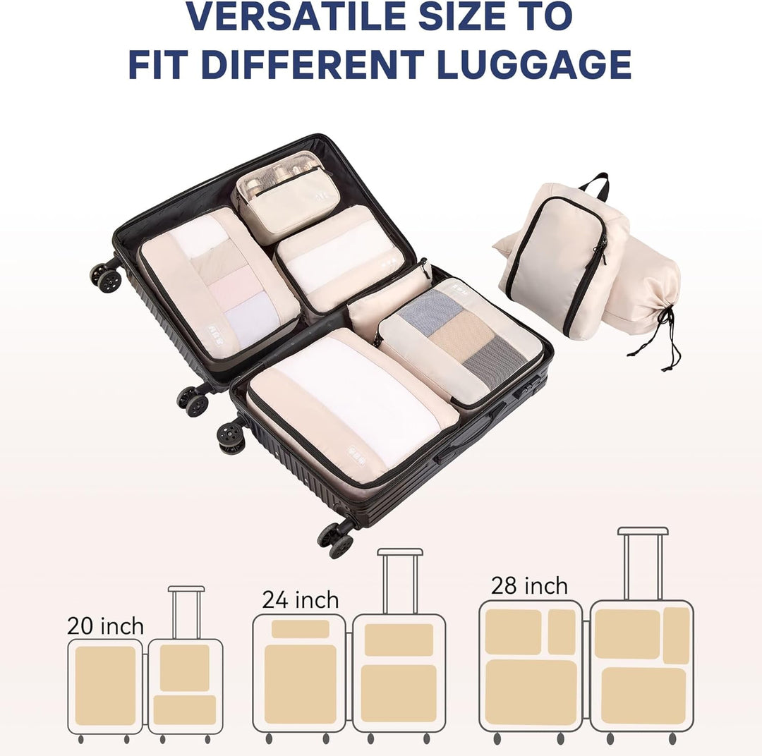MURISE Koffer Organizer 8 Stück, Packing Cubes für Urlaub und Reisen, Packwürfel Packtaschen für Kof