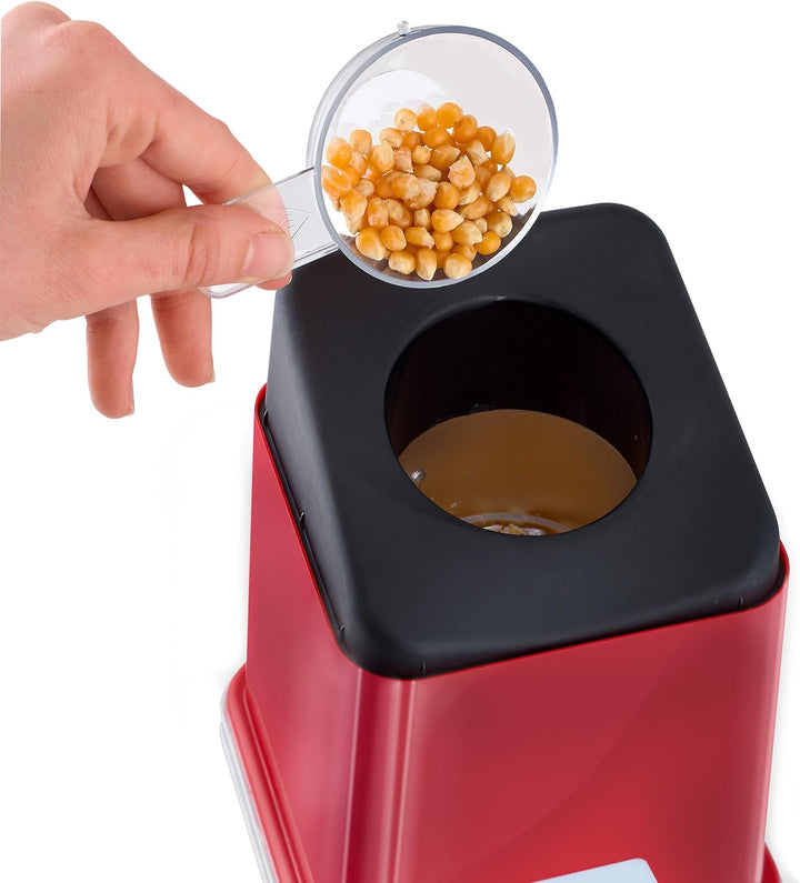HEINRICHS Popcornmaschine, Popcorn Maker ohne Fett & Öl, Heissluft Popcorn, schnelle und einfache Zu
