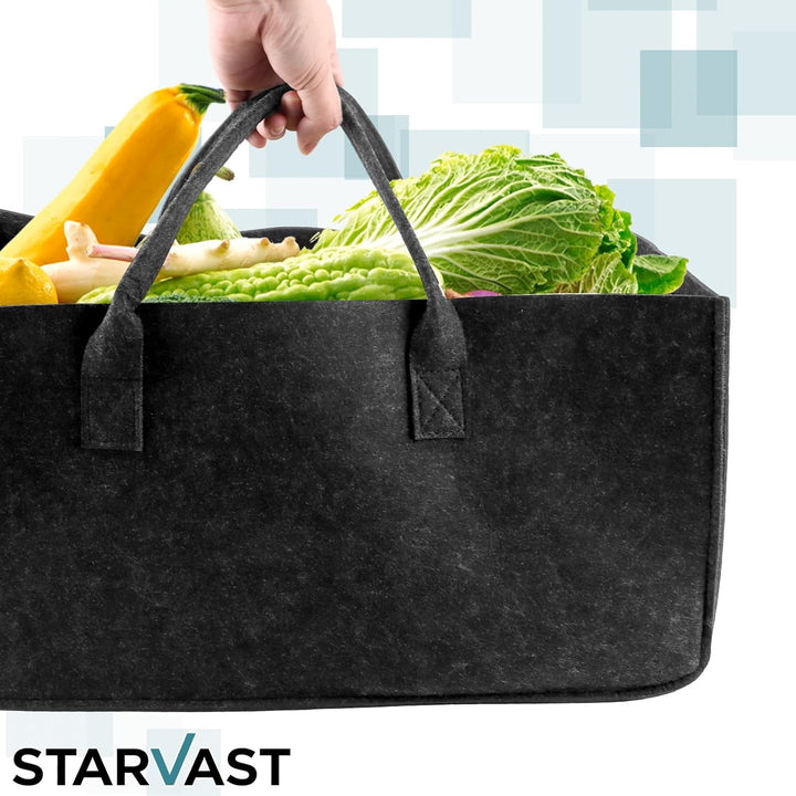 STARVAST 6 Stück Filztasche Shopper Holzkorb für Kaminholz mit Griff, robuste Einkaufstasche aus Fil