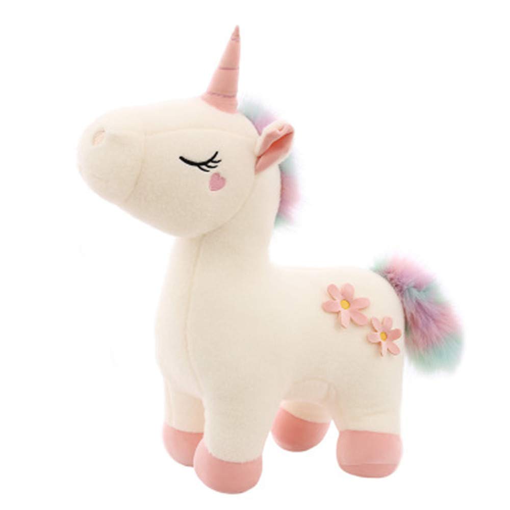 RAILONCH Plüsch Regenbogen Einhorn, Stofftier Plüschtier Kuscheltier Süss Teenager Herz Puppe Gesche