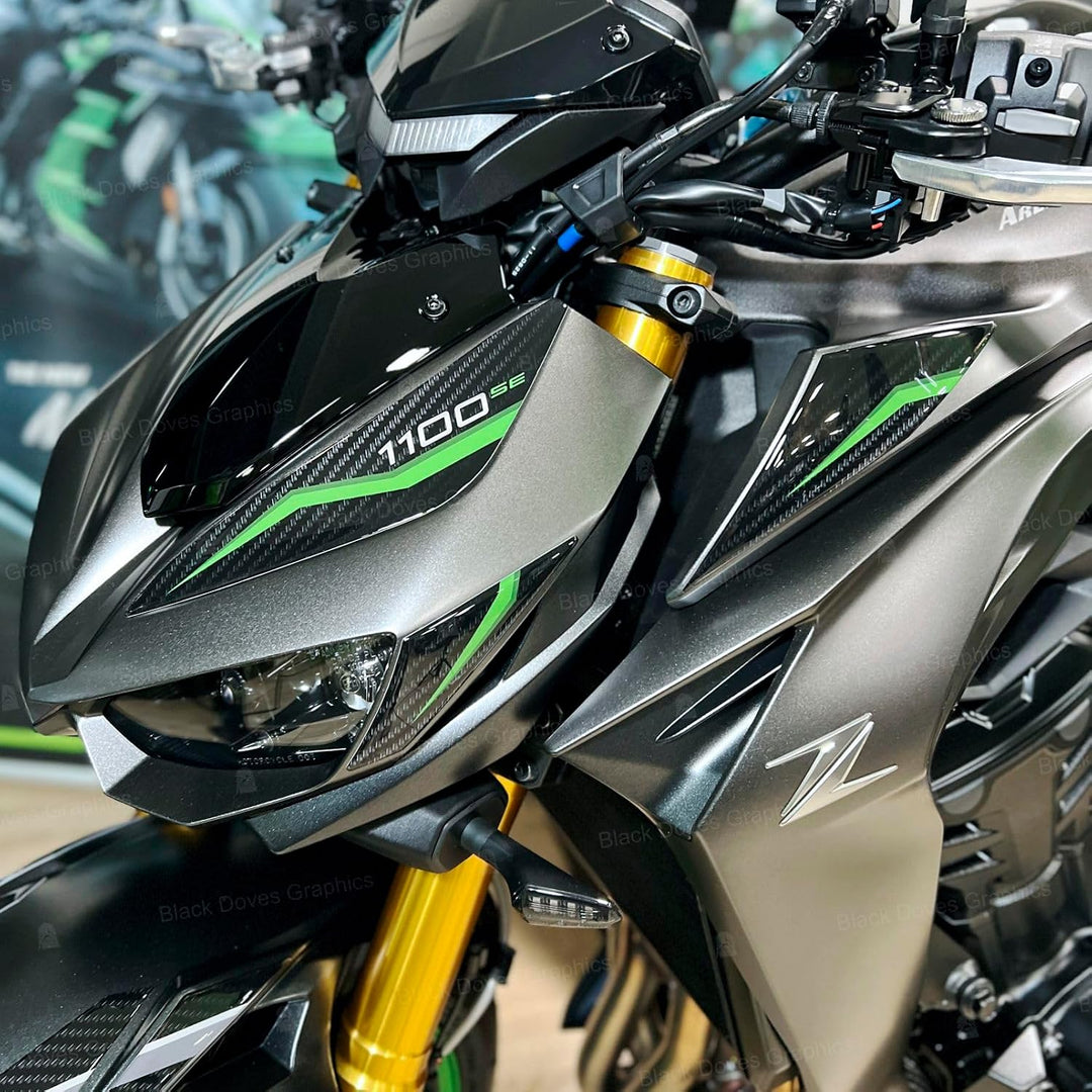 Black Doves Graphics 3D-Aufkleber aus Harz kompatibel mit Kawasaki Z1100 SE 2026 (GY1) | Made in Ita