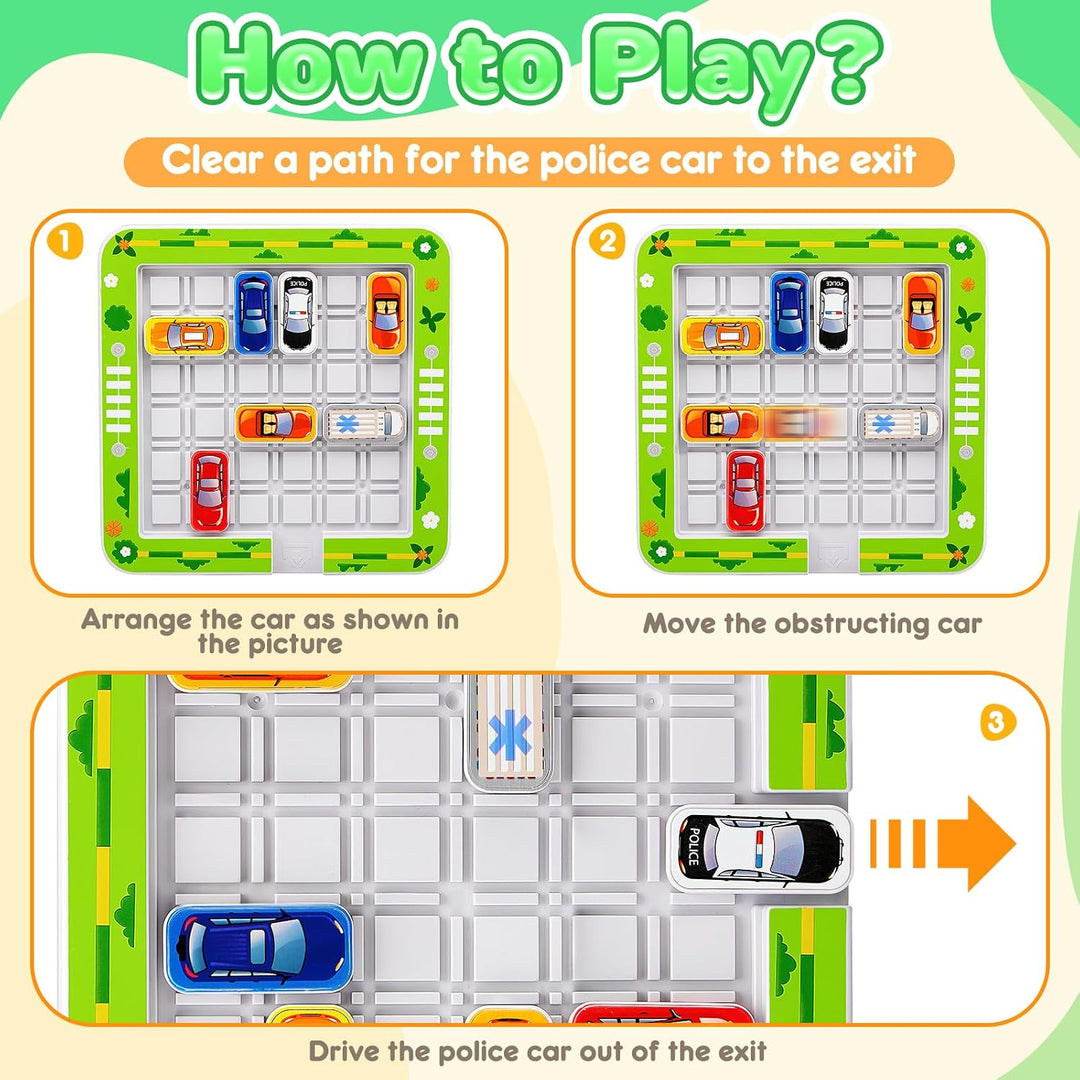 Parkspiele, Brettspiele ab 6 Jahre, Auto Spielzeug Stauspiel Logikspiel mit 360 Levels, Denken Logik