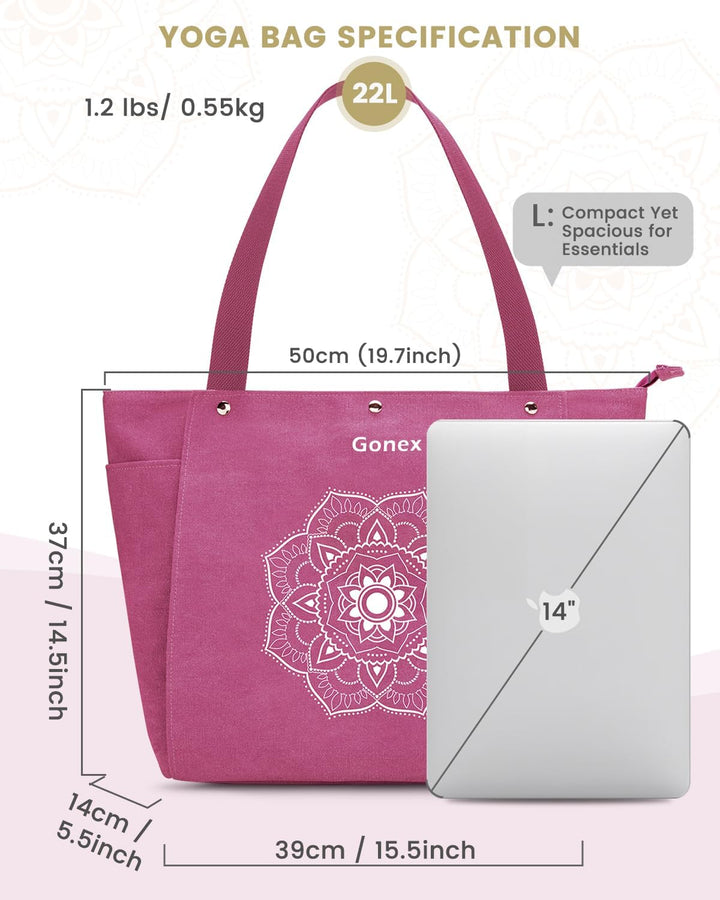 Gonex Yogatasche, Yogamatte Tasche mit Mehreren Taschen für Damen und Herren, Canvas wasserdichte To