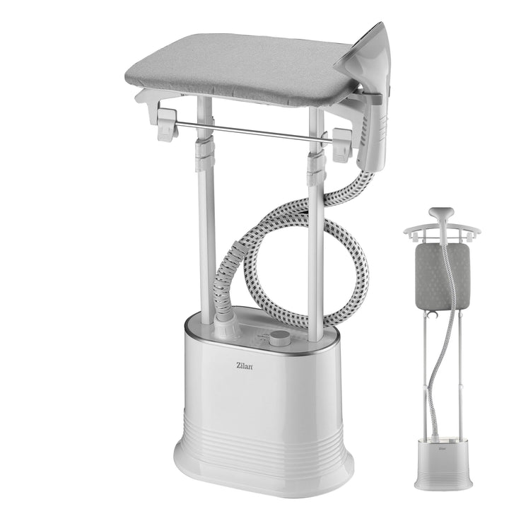 Zilan 2-in-1 Stand Dampfglätter mit Bügelbrett, 2000W Dampfbügelstation & Dampfbürste 30 Sekunden Sc