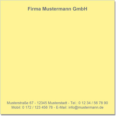 500 Notizzettel personalisiert in praktischer Zettelbox mit Stiftehalter 10 x 10 cm (hellgelb), hell