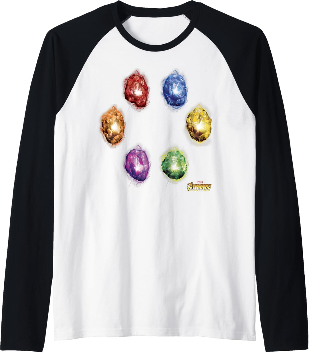 Marvel Avengers Infinity War Stones Glow Raglan